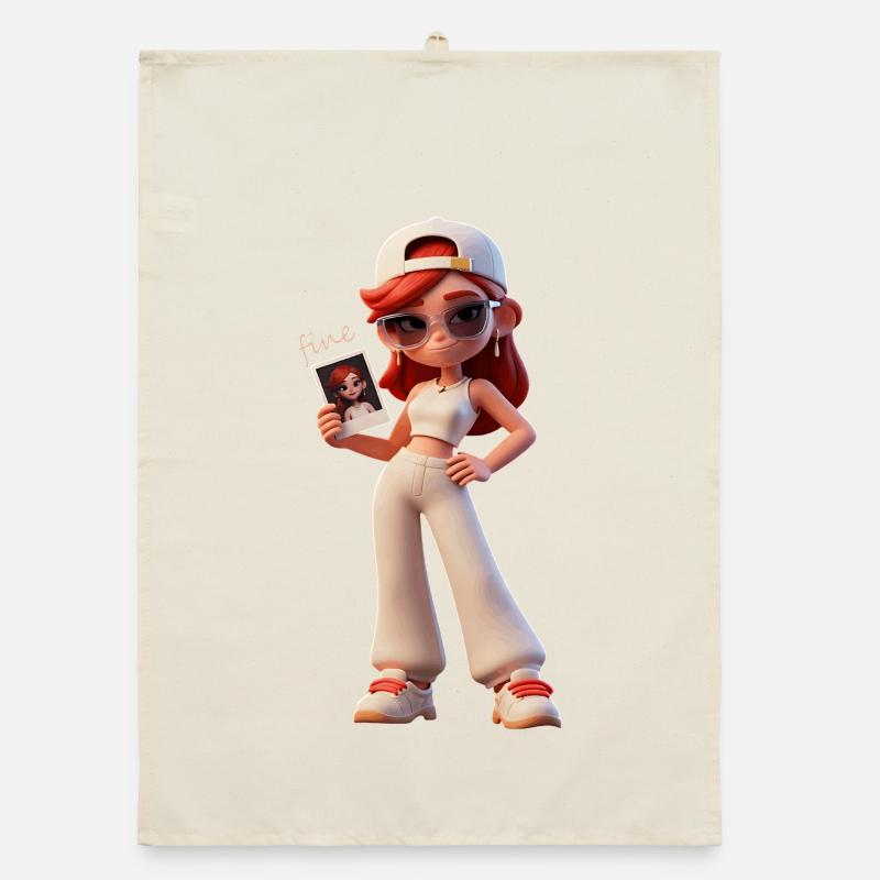 Selfie-Stil Trendheldin Organic Geschirrtuch