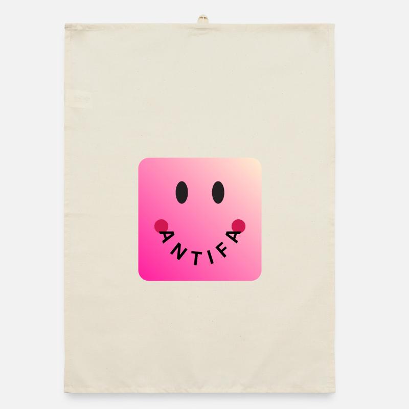 Friendly Antifa Pink | Faute de frappe de Gradient Smile Torchon bio