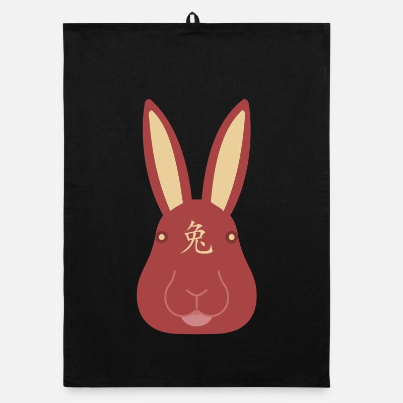 Année du lapin - Zodiaque Chinois Torchon bio
