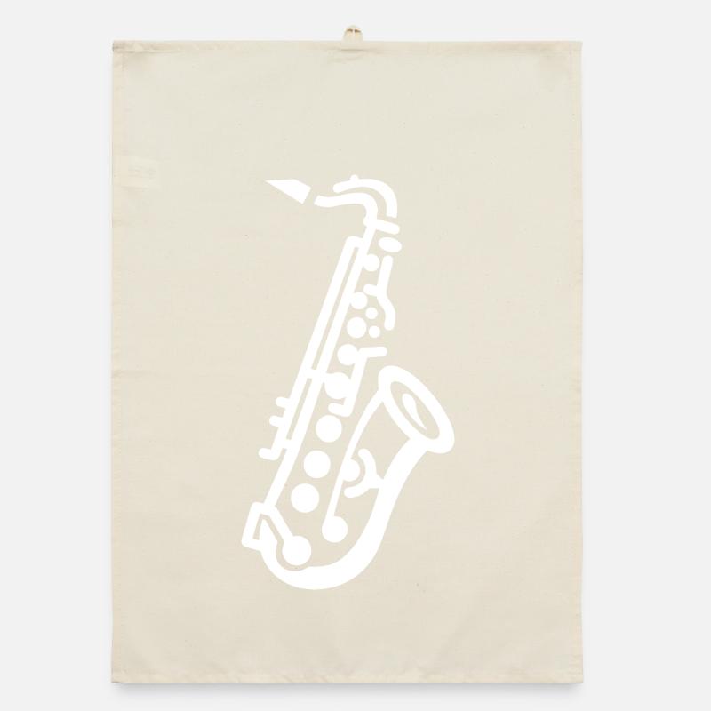 Saxophone Drawing Organic dish towel