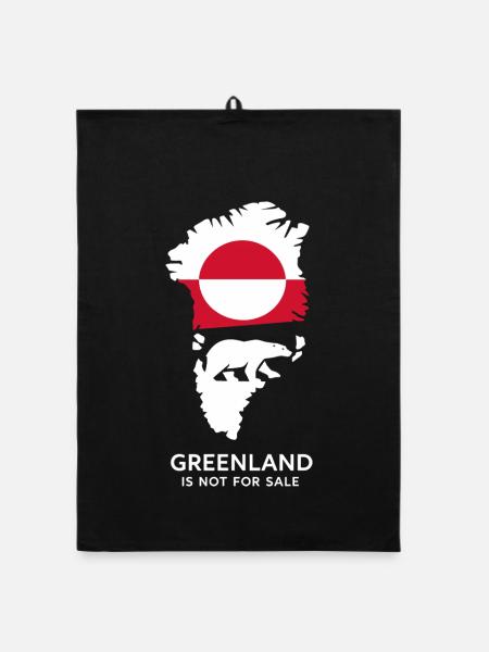 Grönland Polar Bär Flagge Arctic Nature Gift - Organic Geschirrtuch - Schwarz - Vorne