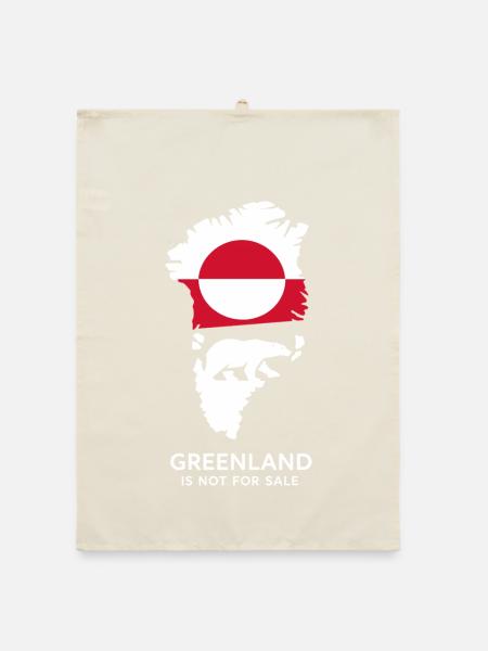 Grönland Polar Bär Flagge Arctic Nature Gift - Organic Geschirrtuch - Natur - Vorne