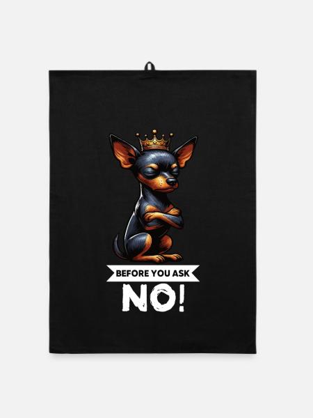 Before You Ask Miniature Pinscher Pinscher Pinscher Dog - Organic dish towel - black - Front