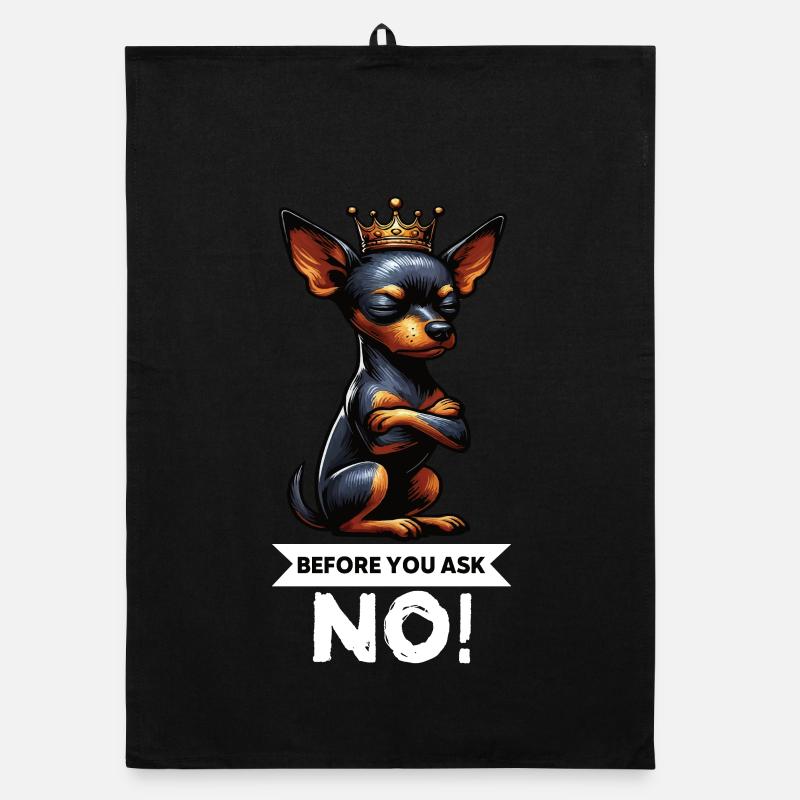 Before You Ask Zwergpinscher Pinscher Pinscherhund Organic Geschirrtuch