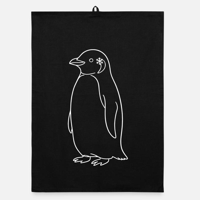 Dessin de lignes de silhouette minimaliste Penguin Torchon bio
