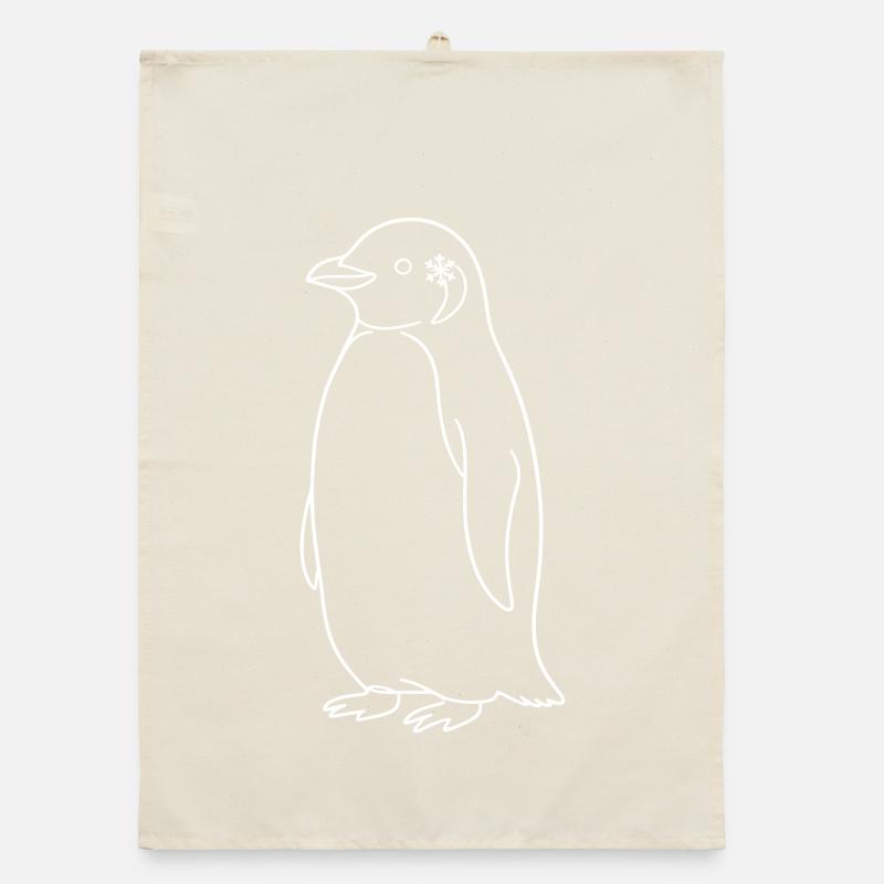 Dessin de lignes de silhouette minimaliste Penguin Torchon bio