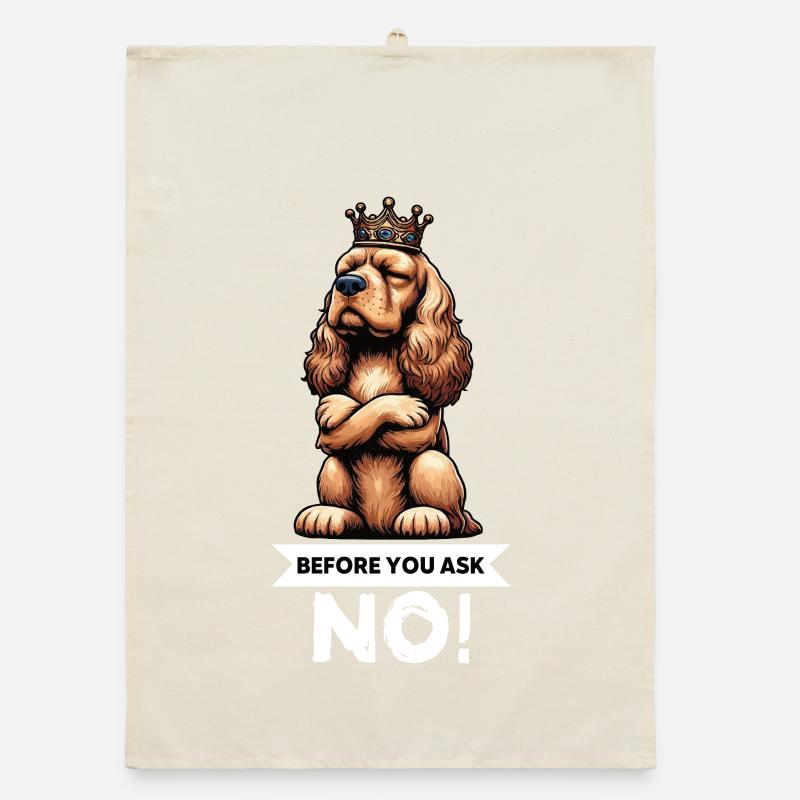 Before You Ask Cocker Spaniel Cockerhund  Organic Geschirrtuch