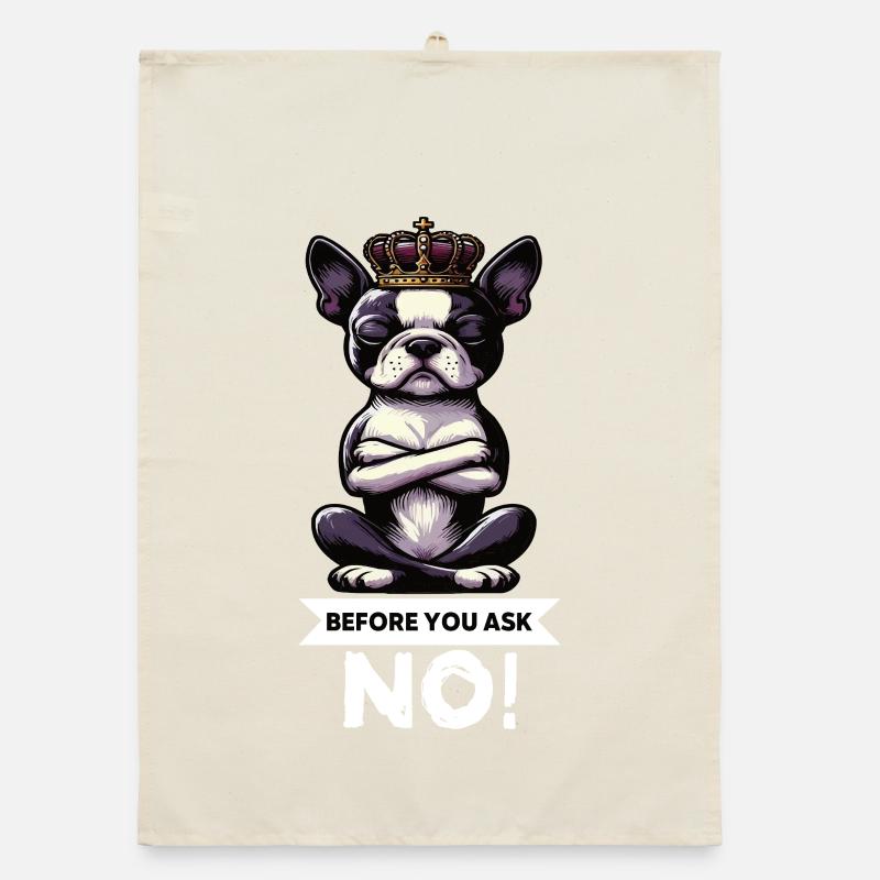Before You Ask Boston Boston terrier Bostie Bosti Organic Geschirrtuch