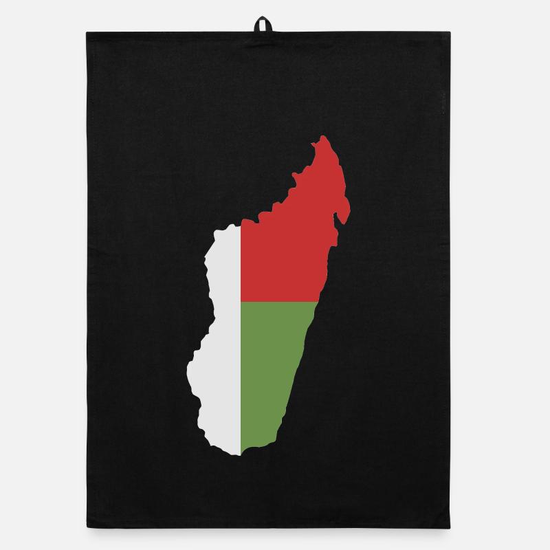 Karte von Madagaskar mit Flagge Organic Geschirrtuch