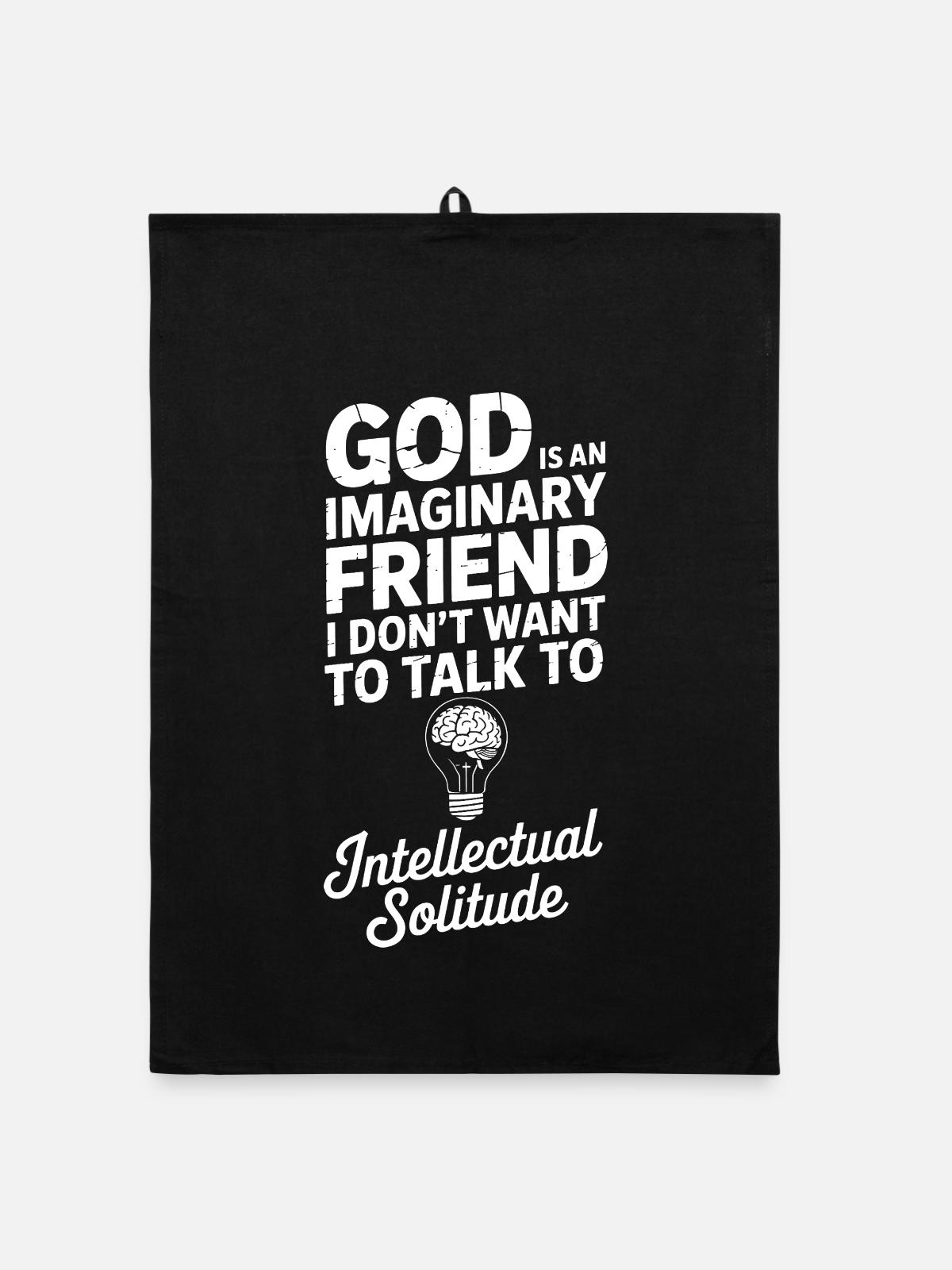 Dieu imaginaire, solitude intellectuelle - Torchon bio - noir - Devant