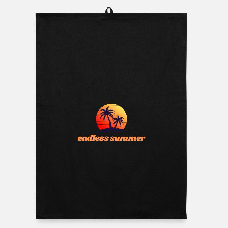Endless Summer – Sunset & Palm Trees Organic dish towel
