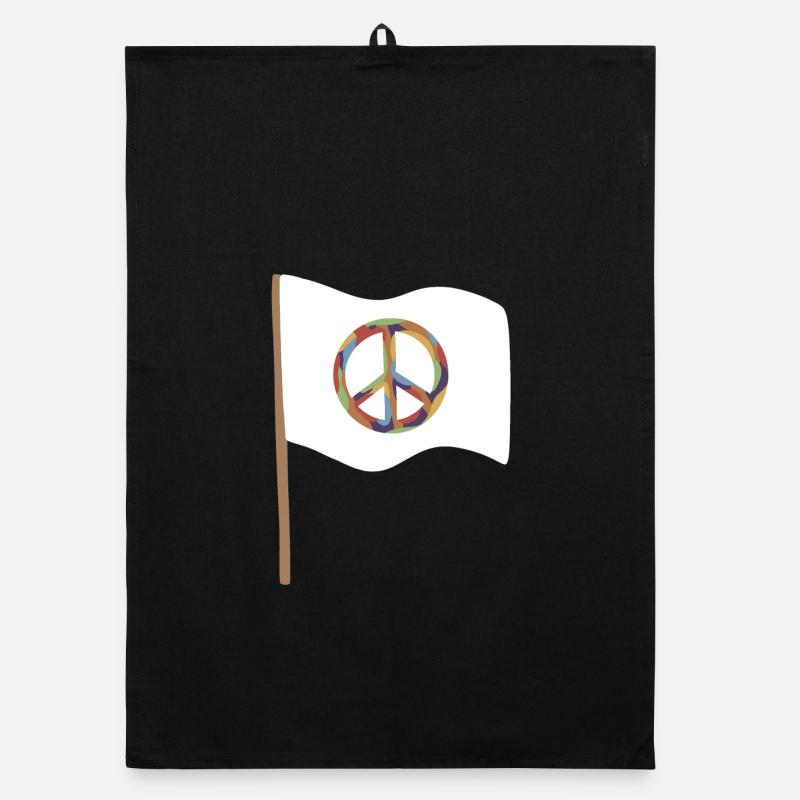 Drapeau du symbole de la paix de Kaleido Torchon bio