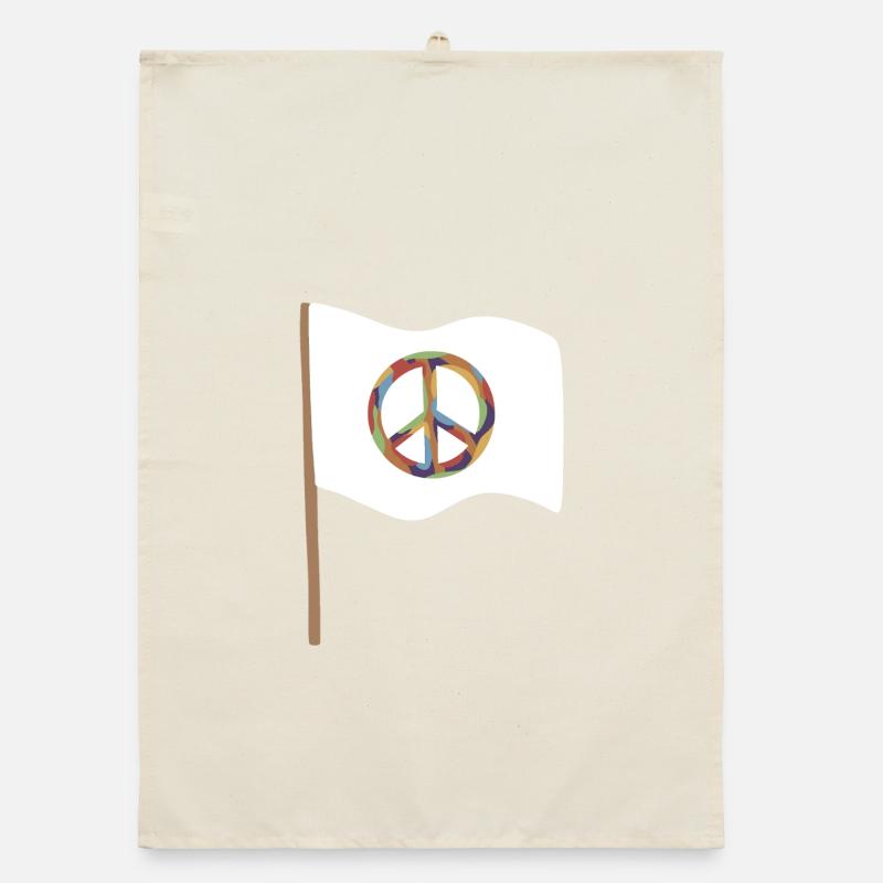 Drapeau du symbole de la paix de Kaleido Torchon bio
