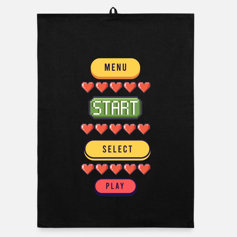 Menu Start Select Play - Gaming T-Shirt Organic dish towel