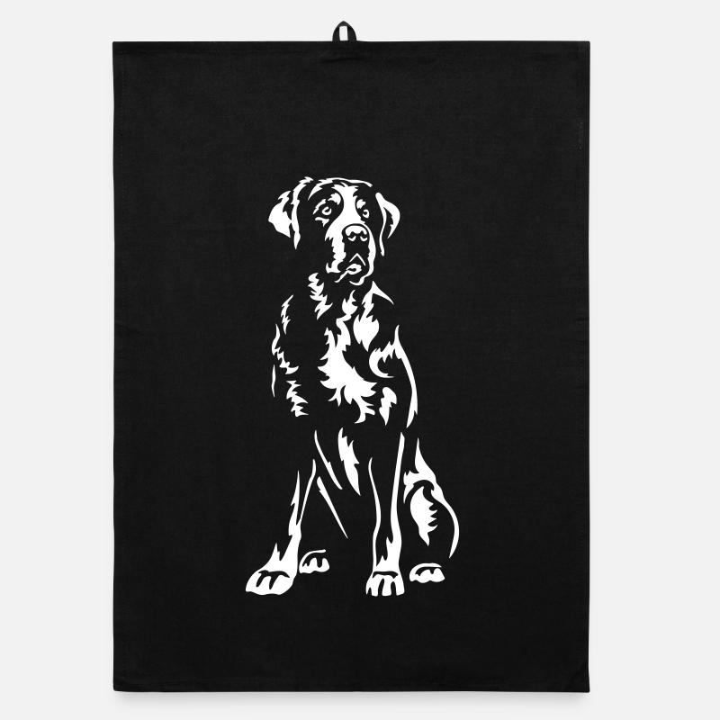 Großer Schweizer Sennenhund "Black Edition" Organic Geschirrtuch
