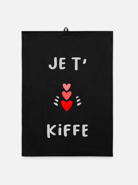PAAR. ICH HABE GERADE GEHEIRATET. Junggesellinnenabschied. VALENTINSTAG. LIEBE. - Organic Geschirrtuch - Schwarz - Vorne