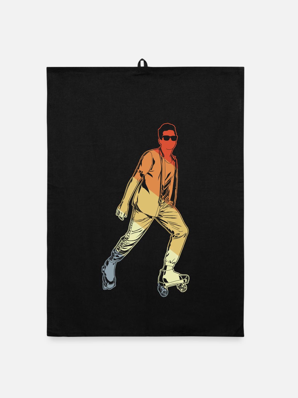 Figure Skating - Organic dish towel - black - Front