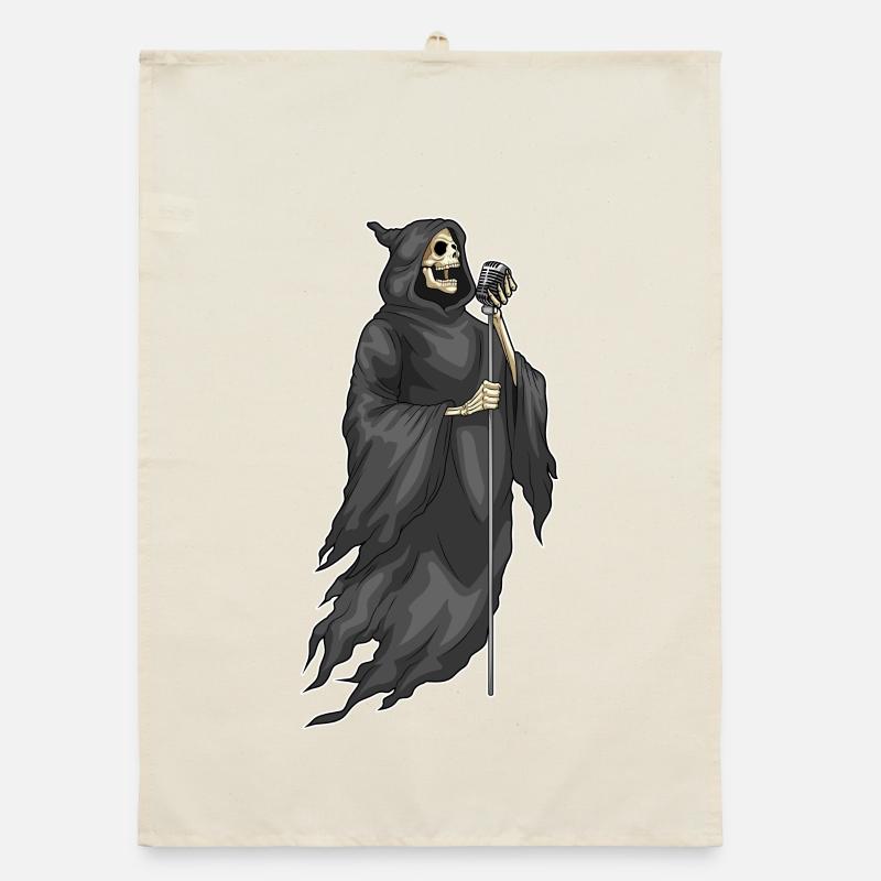 Grim Reaper Halloween Singing Organic dish towel
