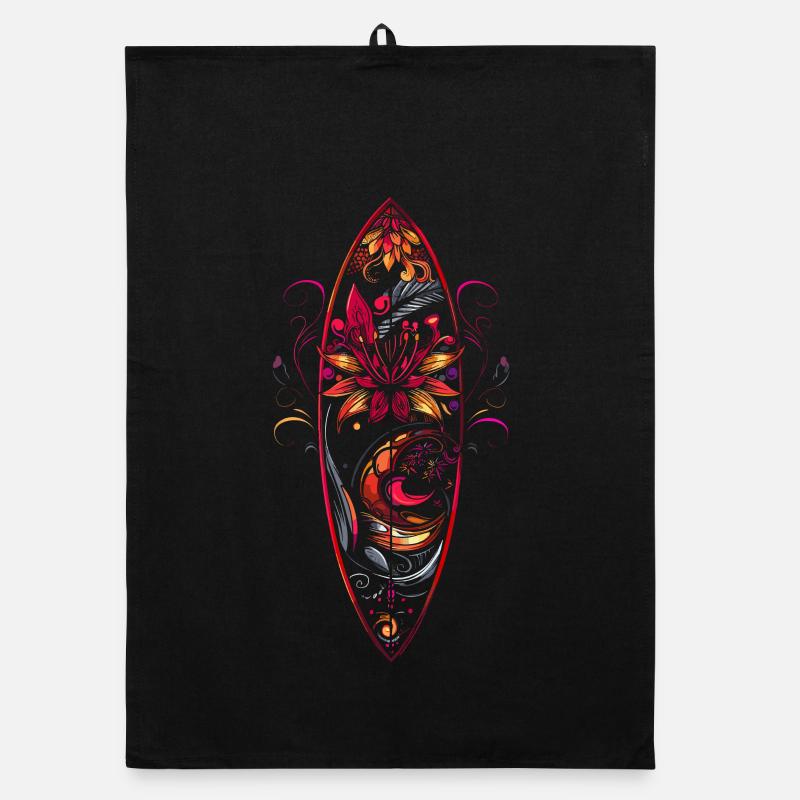 Surfbrett Cartoon Organic Geschirrtuch