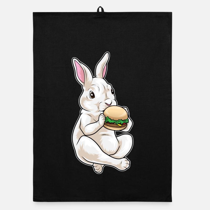 Bunny Cheeseburger Organic dish towel