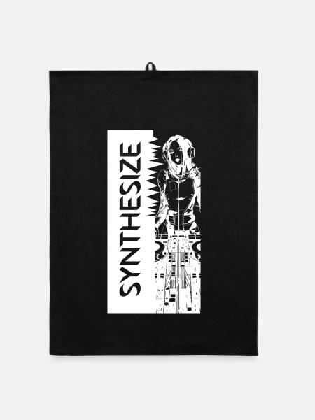 Synth White - Organic dish towel - black - Front