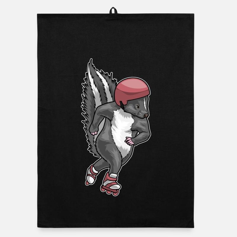 Skunk Inline Skating Roller Skates Organic dish towel
