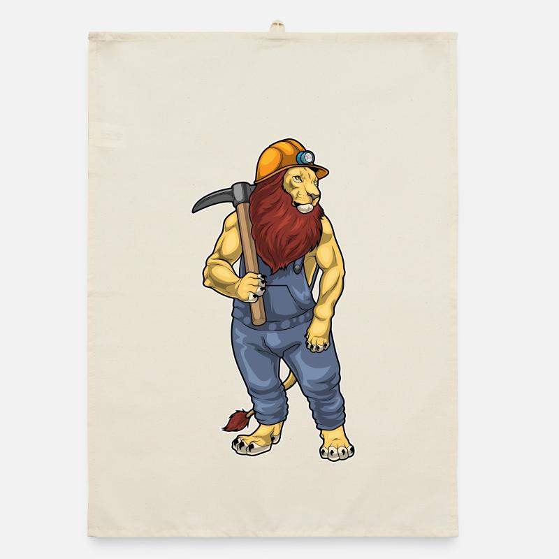 Mine de pioche de mineur de lion Torchon bio