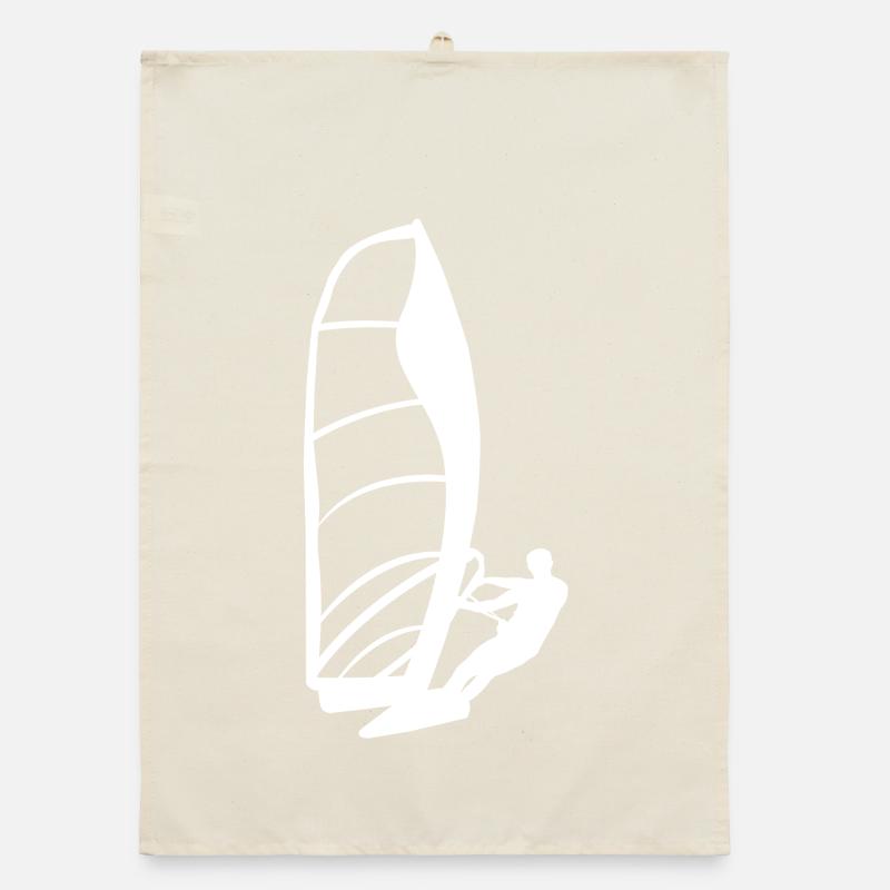 Minimalist Windsurfer Silhouette Organic dish towel