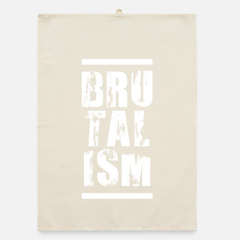 BRUTALISM Typography art design Organic dish towel