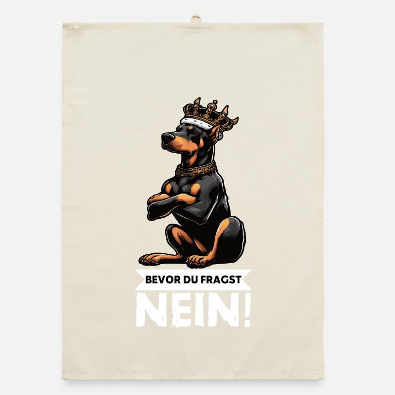 Before You Ask Doberman Doberman Owner Organic dish towel
