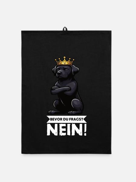 Bevor Du Fragst Nein Labrador Labradorbesitzer - Organic Geschirrtuch - Schwarz - Vorne
