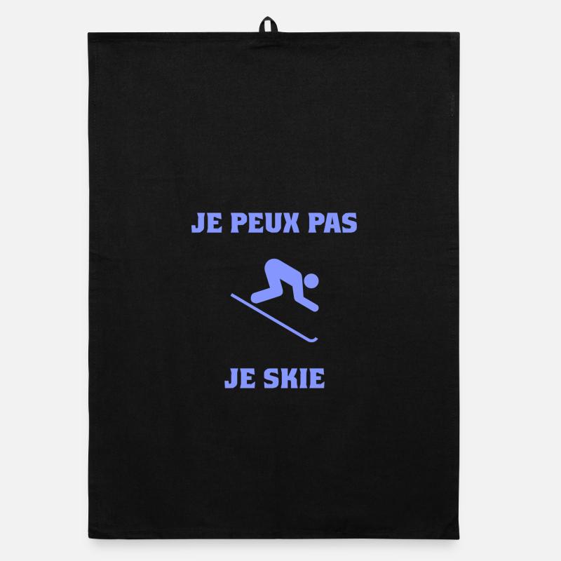 I CAN'T. SKI. SKI. RACKET. SNOW. SNOWBOARDING Organic dish towel