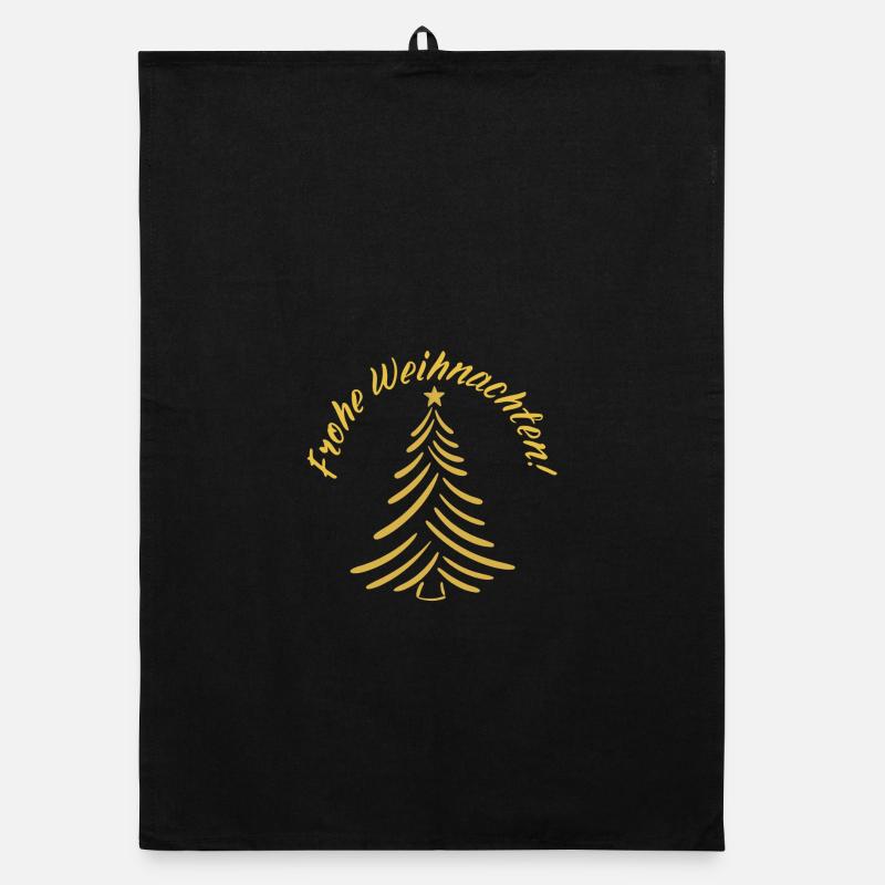 Joyeux Noël sapin de Noël doré Torchon bio