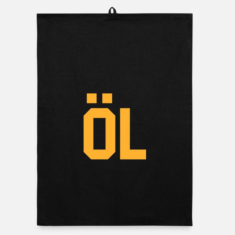 Powerful digital typographic design Organic dish towel