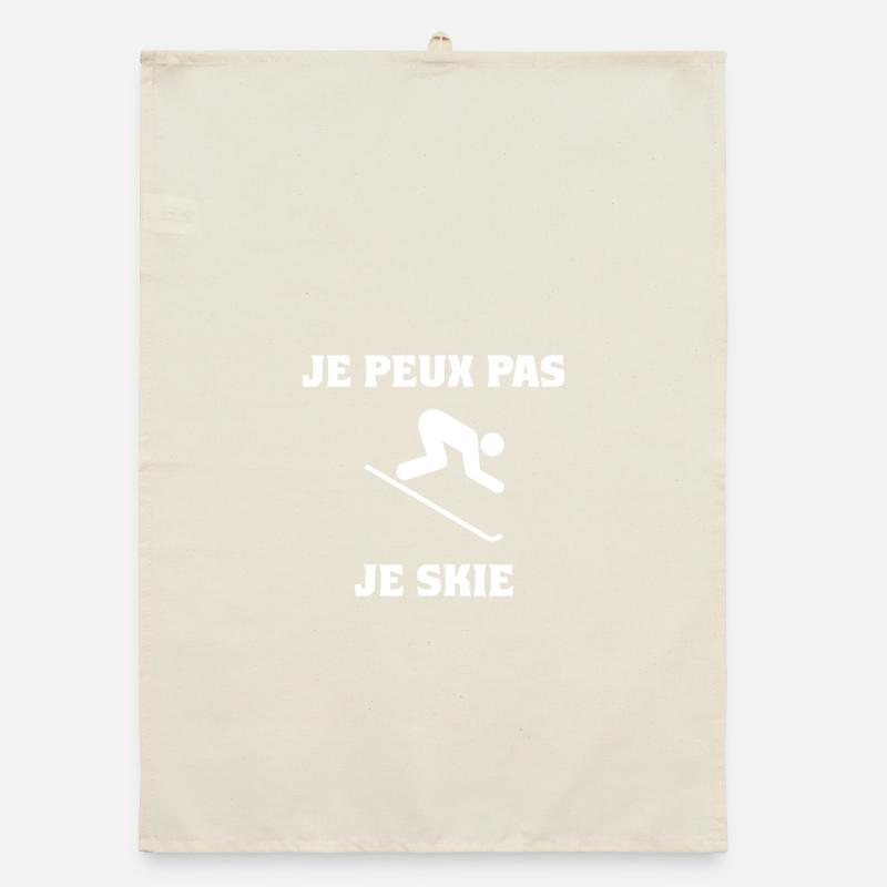 I CAN'T. SKI. SKI. RACKET. SNOW. SNOWBOARDING Organic dish towel
