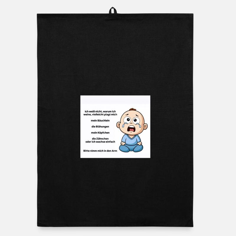 Illustration émotionnelle de bébé pleurant Torchon bio