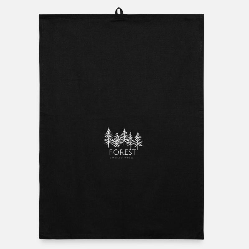 Waldwelt Silhouette Weltweit Organic Geschirrtuch