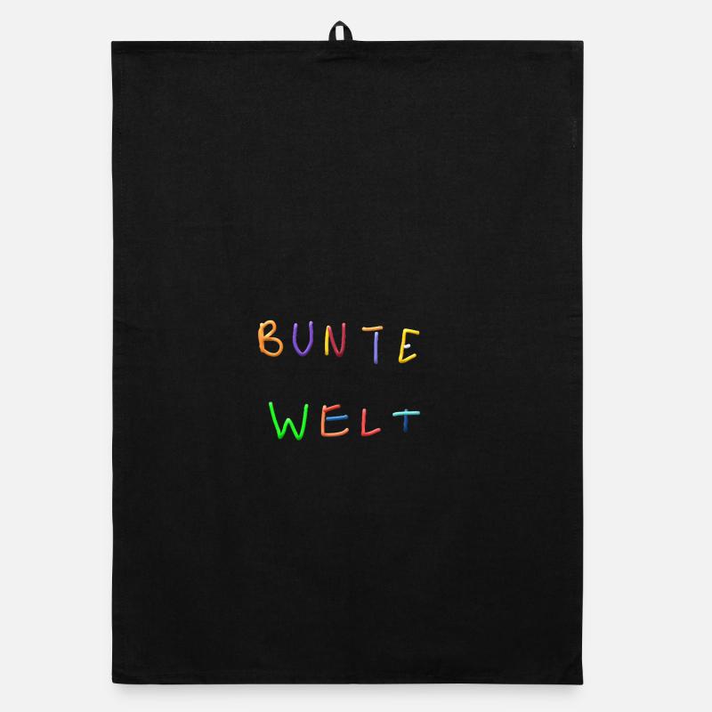 Bunte Welt Buchstabenkunst Organic Geschirrtuch