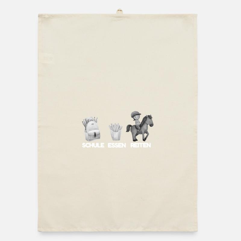 Schule Essen Reiten  Organic Geschirrtuch
