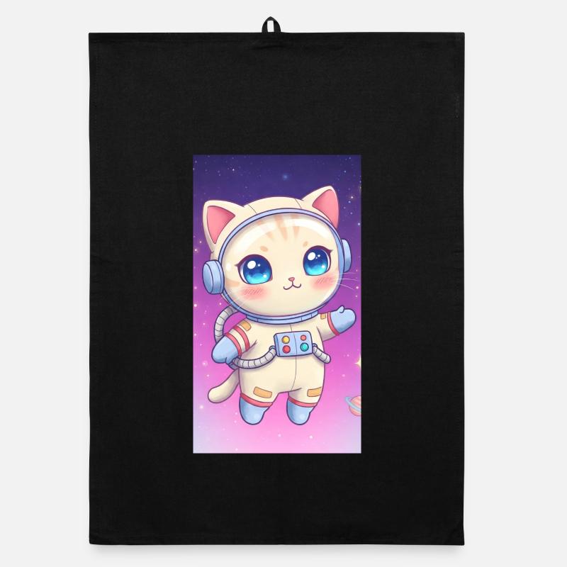 Astronaut Kätzchen Organic Geschirrtuch