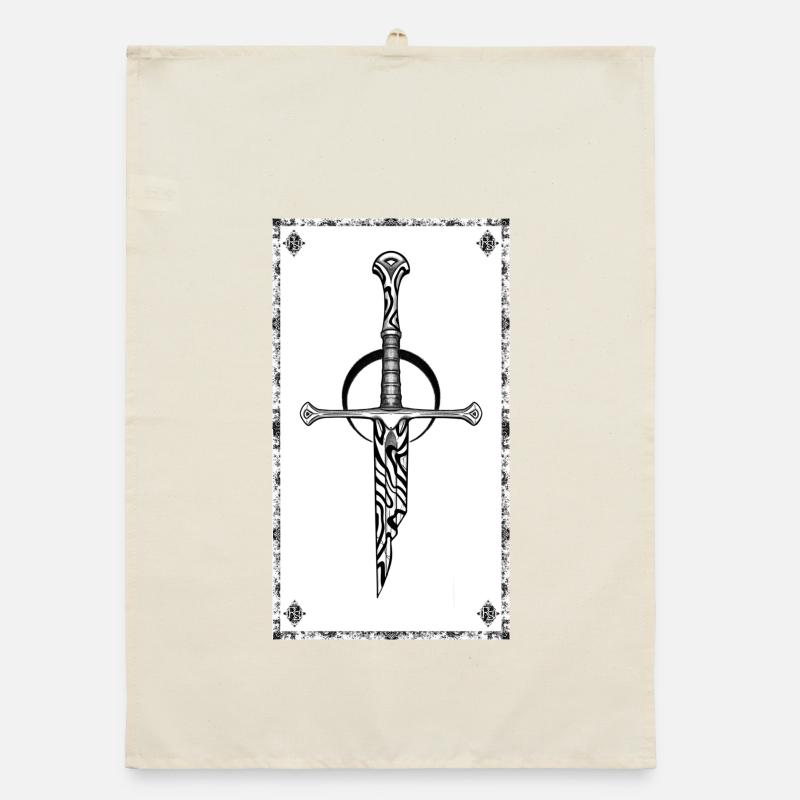 Gothic Zebra Sword Organic dish towel