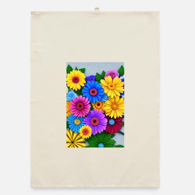 Multi Flowers Organic dish towel