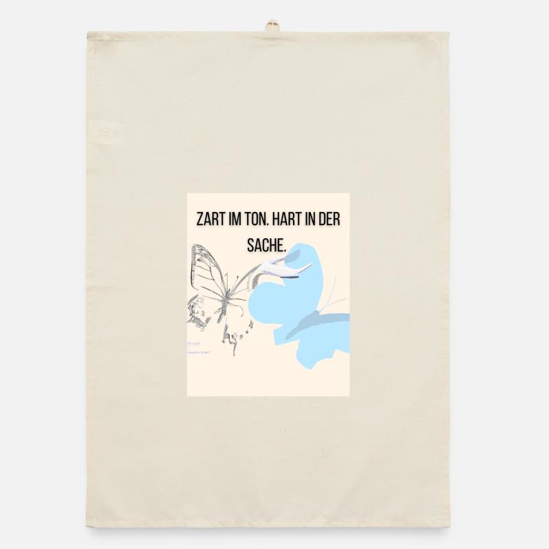 Gentle empathy with butterfly and stork Organic dish towel