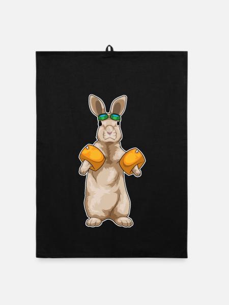 Été des brassards de natation pour lapins - Torchon bio - noir - Devant
