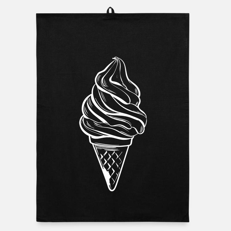 Ice Cream Cone Drawing Organic dish towel