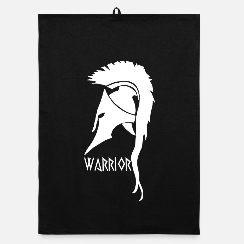 Antique White Warrior Helmet Organic dish towel
