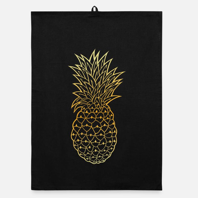 Contour Doré Ananas Design Tropical Torchon bio