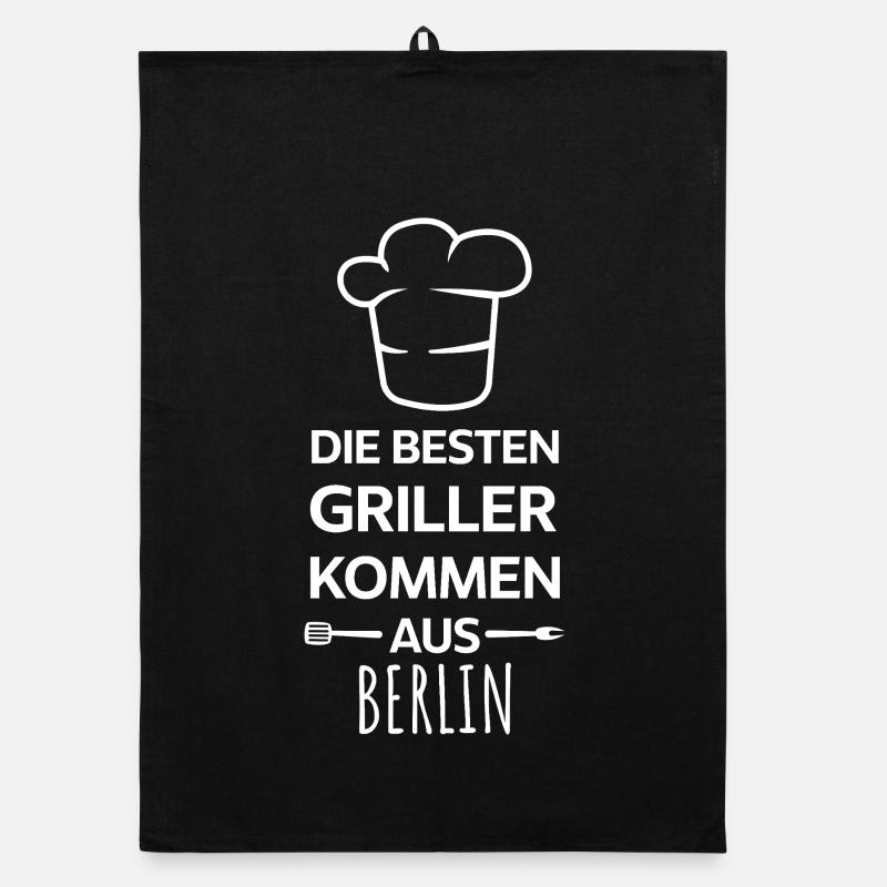 Best Grillers Come From Berlin BBQ Grill Saying Organic dish towel