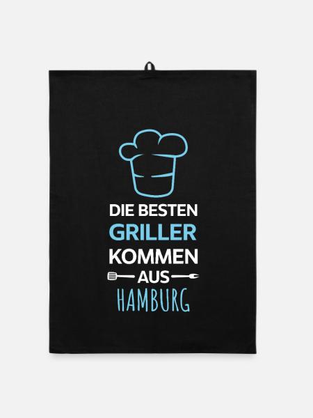 Les meilleurs barbecues viennent de Hamburg Design - Torchon bio - noir - Devant
