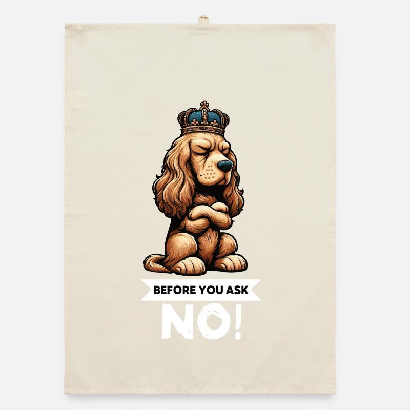 Before You Ask Cocker Spaniel Cockerhund  Organic Geschirrtuch